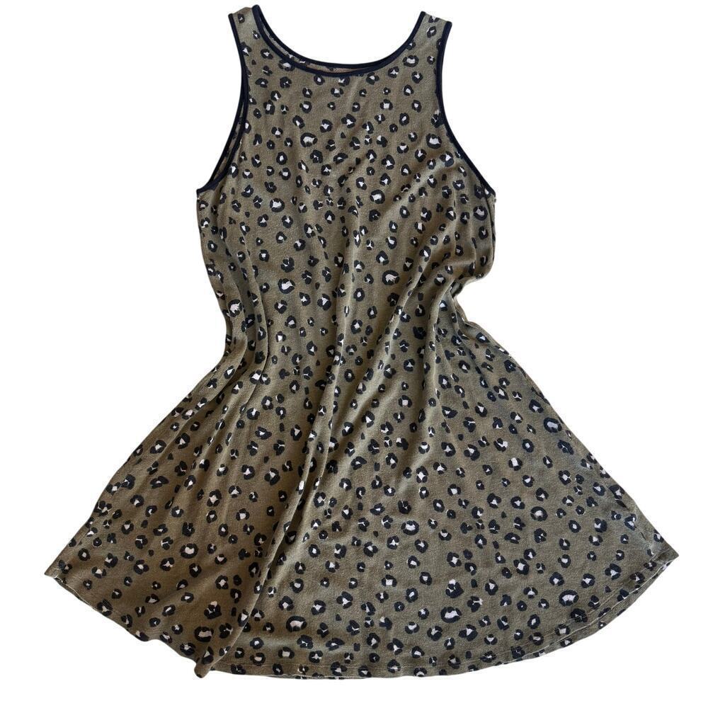 Majestic Filatures Dress gauzy silk blend lightweight animal print tank beach XS